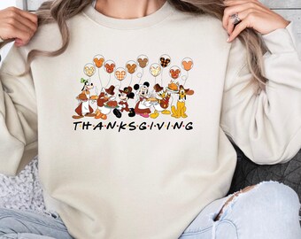 Disney Thanksgiving Sweatshirt, Mickey and Friends Thanksgiving Shirt, Mickey And Minnie Thanksgiving, Disneyland Fall Sweater, Gift Woman