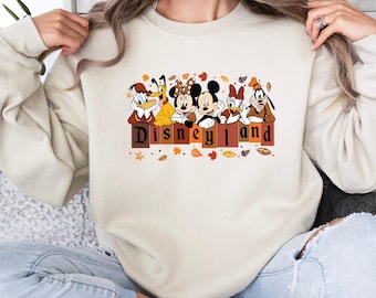 Disneyland Thanksgiving Sweatshirt, Mickey and Friends Fall Hoodie