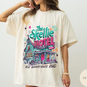 Comfort Colors® Skellie Motel Funny Halloween shirt, Funny Skeleton Halloween Tee, Vintage Halloween Humor Tee, Halloween Gift Idea For Her