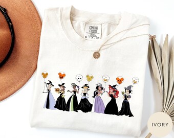 Comfort Colors® Disney Princess Witches Halloween Shirt, Snow White Ariel Jasmine Spooky Shirt, Disneyland Princess Shirt, Disney Halloween