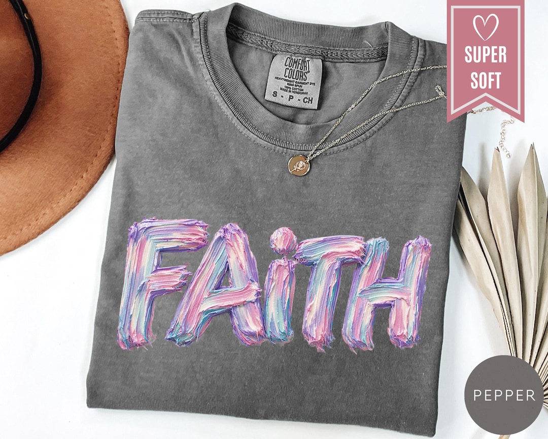 Comfort Colors Faith Shirt, Faith Cross Shirt, Christian Gift, Faith ...