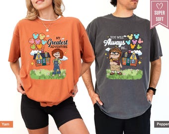 Comfort Colors® Carl and Ellie Couple Shirt, Disney Couple Matching T-Shirt, His and Her Tee, Disneyland Honeymoon Shirt,Disney Couple Shirt