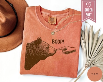 Camiseta gráfica Comfort Colors Boop! Bear, camiseta de meme retro