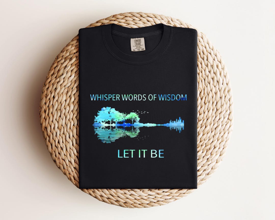 Comfort Colors Guitar T-Shirt, Whisper Words of Wisdom, Music Lover Gift