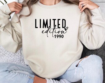 Personalized Birthday Sweatshirt, Limited Edition 1990 Hoodie