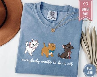 Comfort Colors® Disney Cats Shirt, Disney The Aristocats Bonjour Shirt, Everybody Wants To Be A Cats Shirt, Disneyland Family Trip T-Shirt