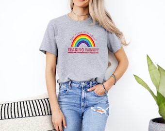 Camiseta Reading Rainbow, Sudadera retro para profesores, Regalo para amantes de los libros
