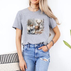Retro Deer Wilderness Scene Sweatshirt, Unisex Deer Hoodie bild 2