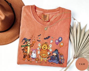 Comfort Colors Winnie The Pooh Halloween T-Shirt, Pooh and Friends Costume