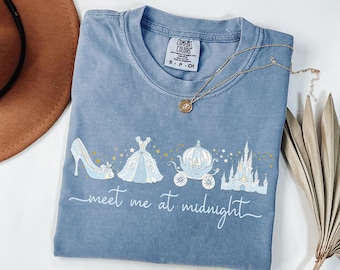 Comfort Colors® Meet me at Midnight Shirt, Cinderella Inspired T-Shirt, Disney Girls Trip Tee, Disney Cinderella Shirt, Disney Princess Tee