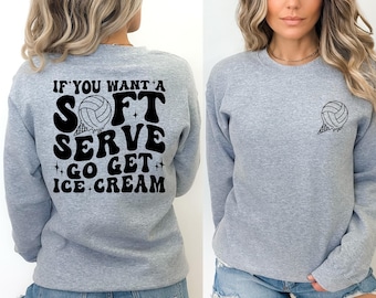 Volleyball Mom Gift Hoodie, Soft Serve Ice Cream Design