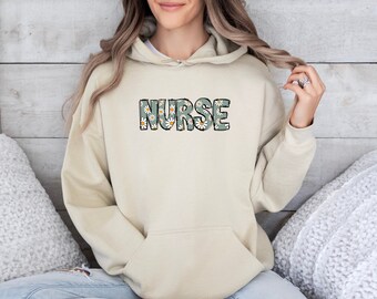 Floral Nurse Hoodie, RN Gift, Nurse Week Shirt