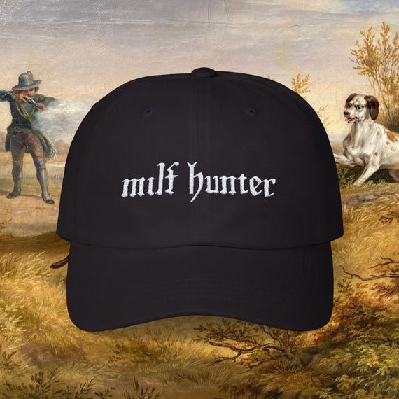 Milf Hunter Embroidered Baseball Cap Camo, Black, Pink, Green, Tan