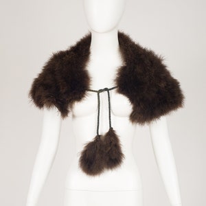 1920s Vintage Brown Ostrich Feather Capelet Shrug