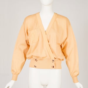 Laurel 1980s Vintage Cheetah Motif Butterscotch Cotton Jersey & Linen Light Jacket