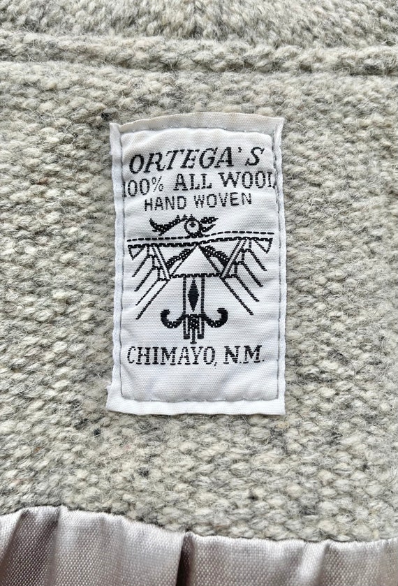 Ortega's Chimayo Vintage Hand Woven Gray Wool Jac… - image 6