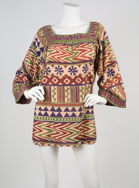 Bill Tice 1970s Vintage Indian Cotton Wide Sleeve