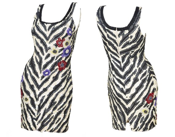 zebra sequin dress