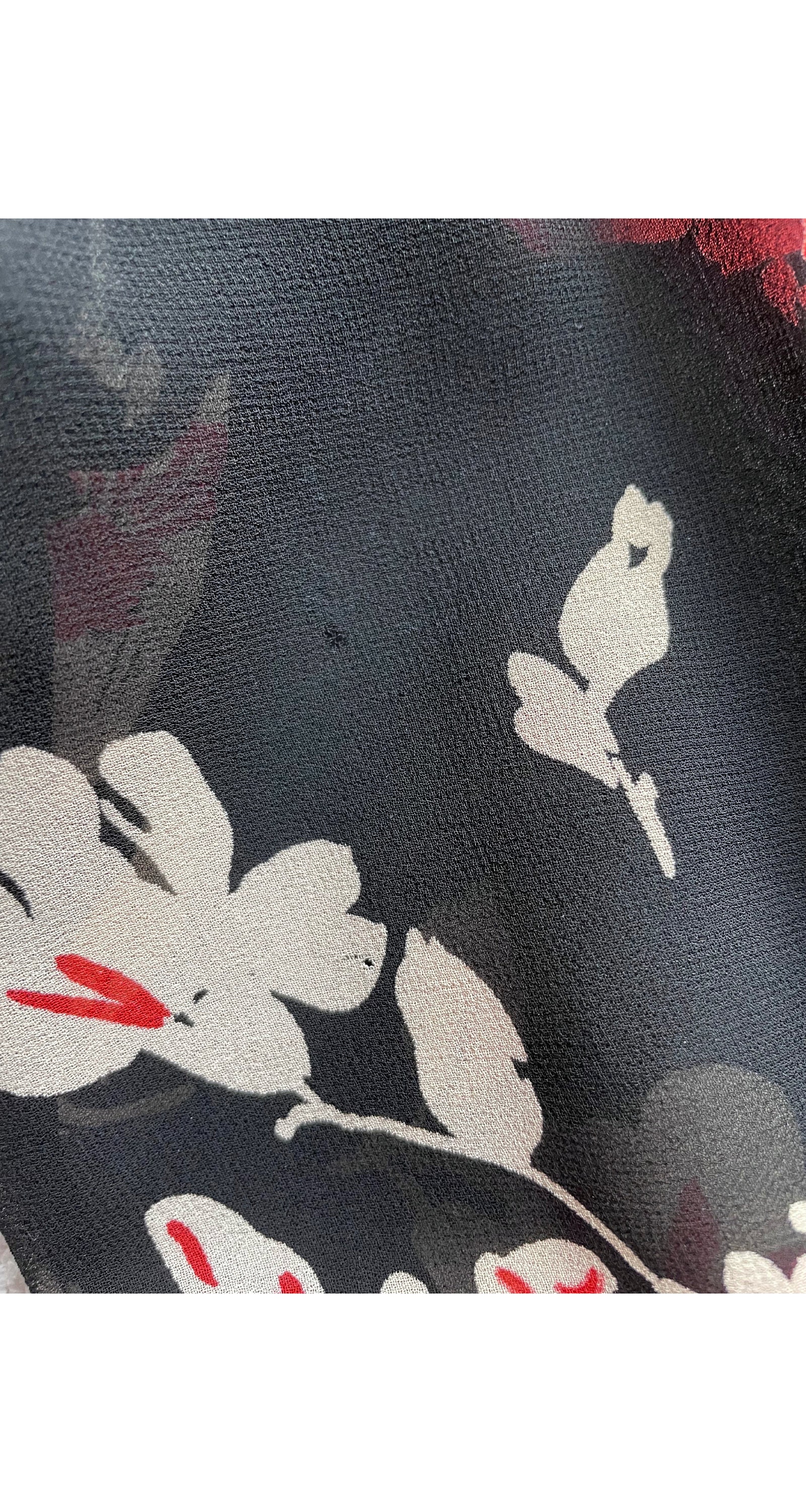 1970s-does-1930s Vintage British Boutique Floral Black Rayon 1970s-does-1930s Vintage British Boutique Floral Black Rayon