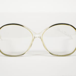 Renato Balestra NOS 1970s Vintage Clear w/ Black & Yellow Plastic Eyeglasses Frames