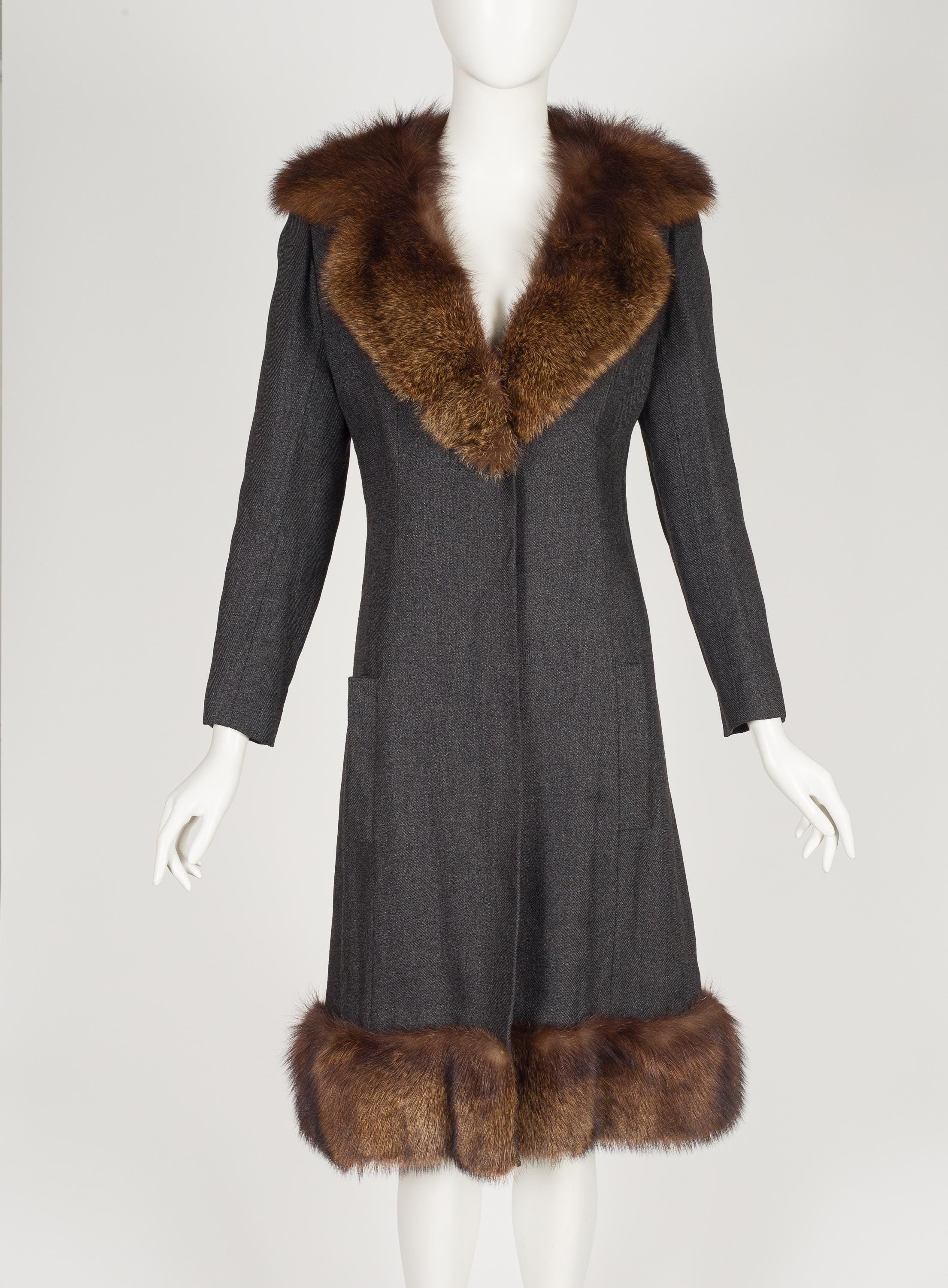 Slim Fit Fur Coat - Etsy