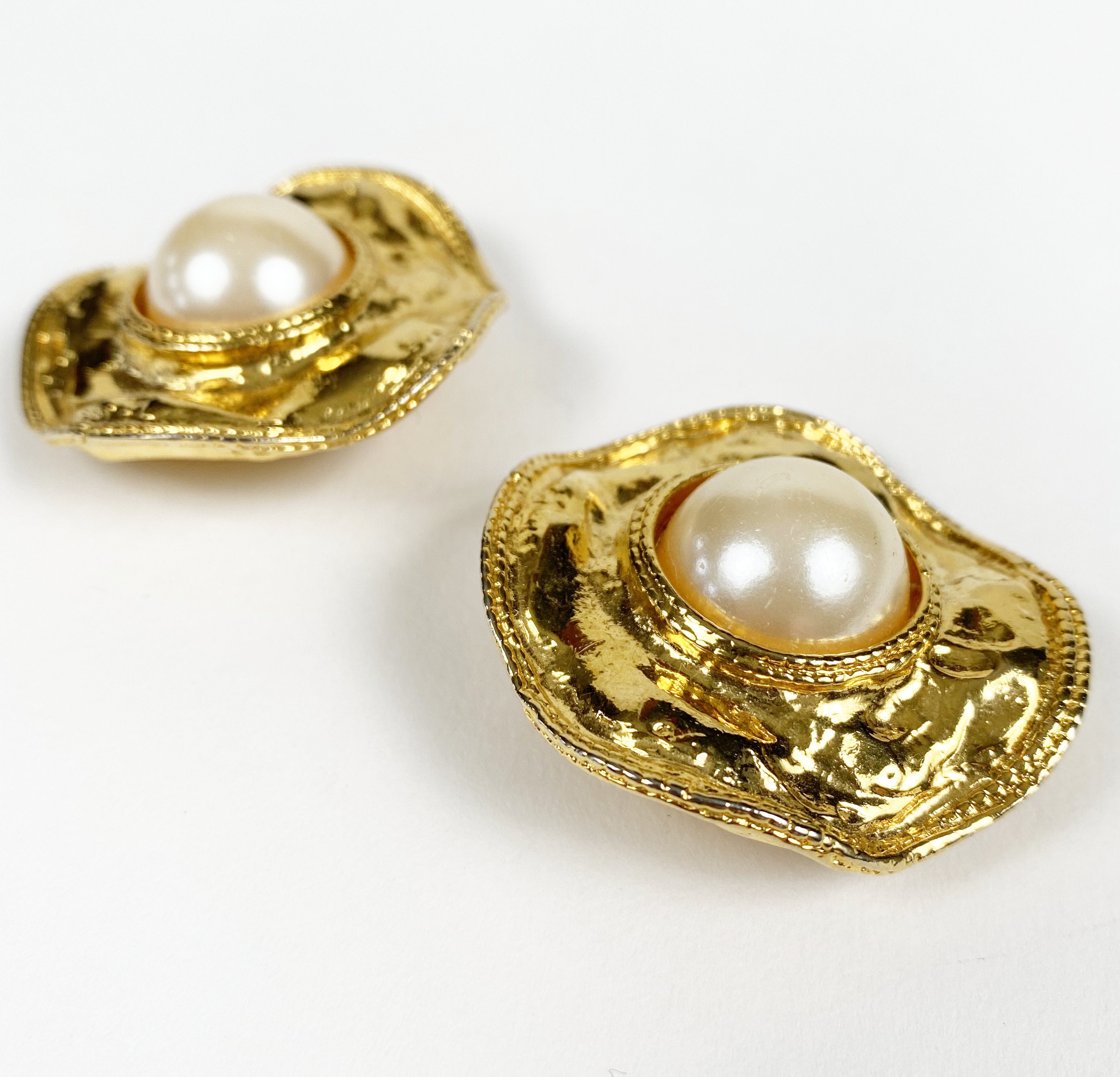 Vintage Gold Satin Finish Faux Pearls-Large - A Grain of Sand