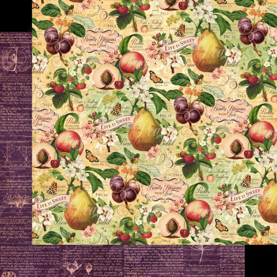 GRAPHIC 45 ~ FRUIT /& FLORA ~ 8x8 Paper Pad
