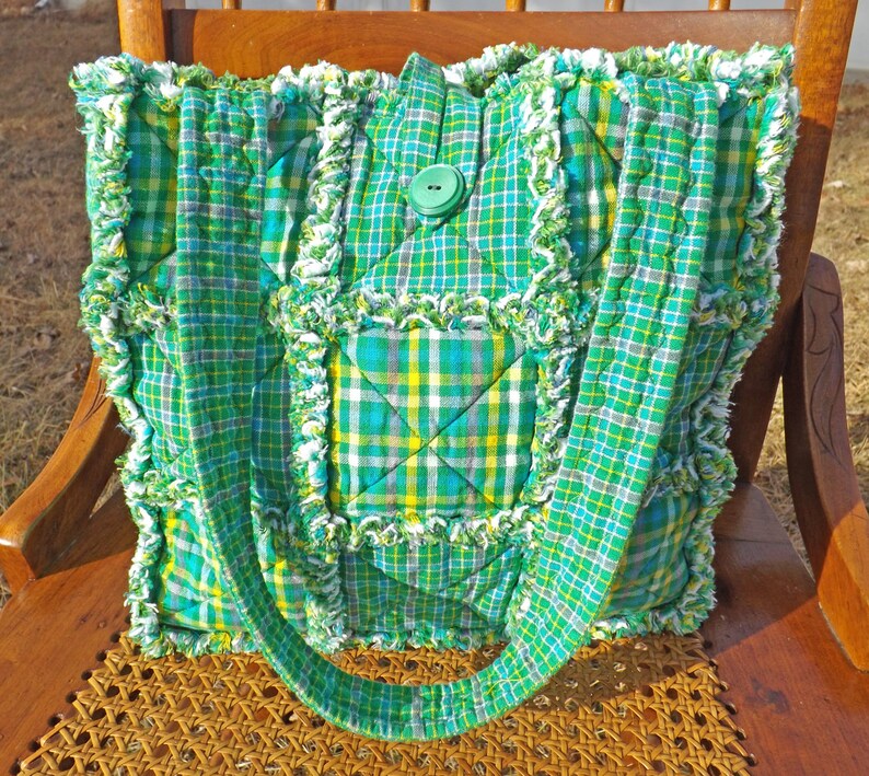 Custom Rag Quilt Tote Rag Quilt Tote Custom Tote Gift for Her Custom Bag