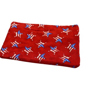 Double Zipper Pouch Patriotic . Small or Large Bag. Red White and Blue Cosmetic Bag for Her. Zipper Pouch with Front Pocket. Vacation Bag. image 3