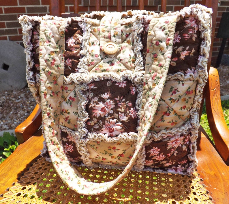 Custom Rag Quilt Tote Rag Quilt Tote Custom Tote Gift for Her Custom Bag