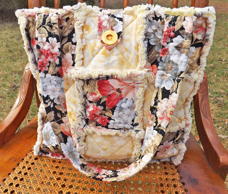 Custom Rag Quilt Tote Rag Quilt Tote Custom Tote Gift for Her Custom Bag