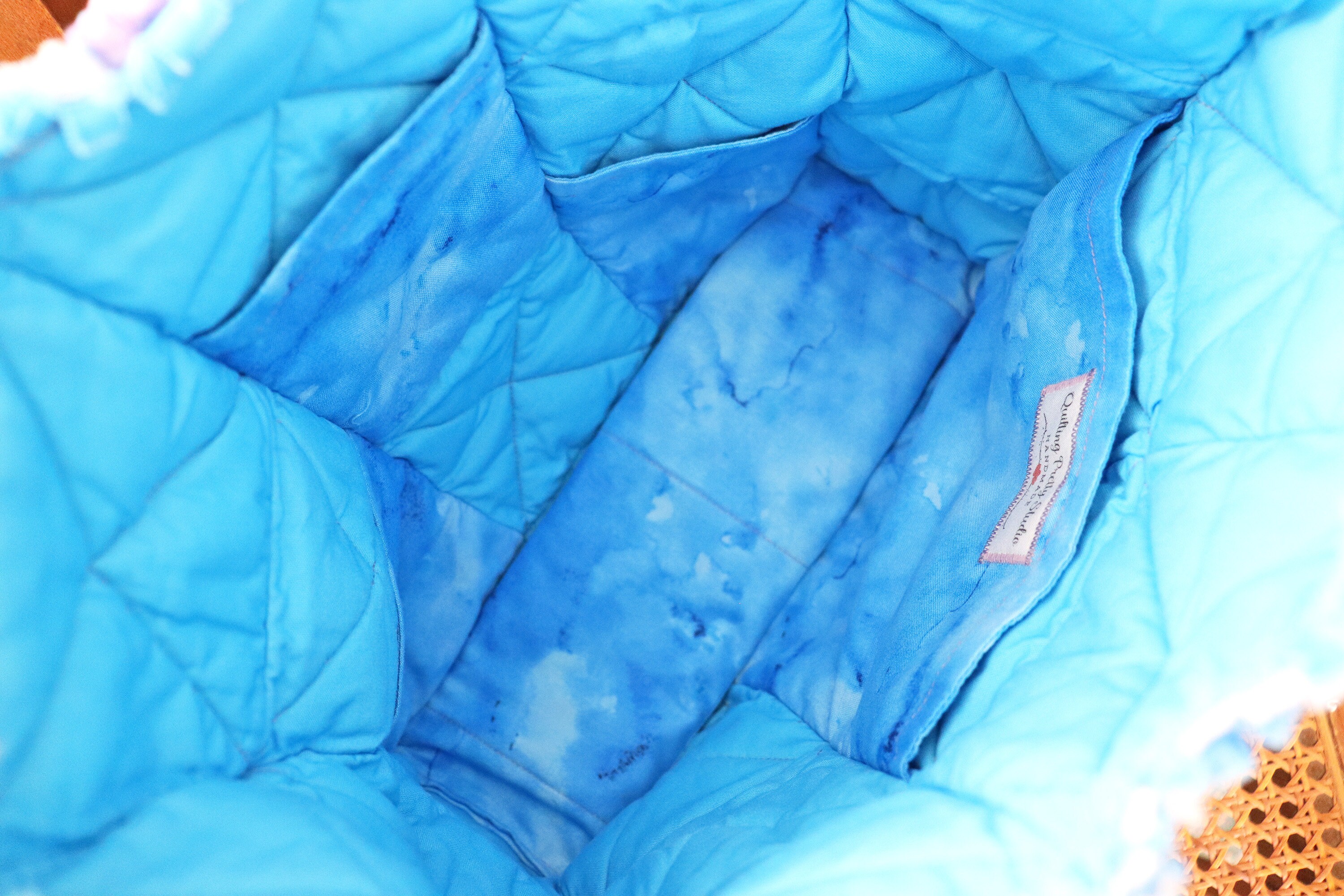 Watercolor Blue Floral Rag Tote. Rag Quilt Tote. Flower Bag. | Etsy