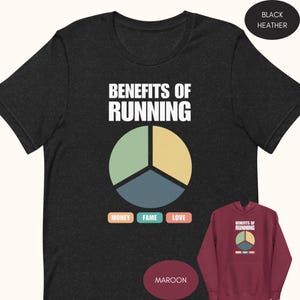 Sarcastisch running cirkeldiagram shirt, marathonloper T-shirt, grappig cadeau voor hardloper, voordelen van hardlopen grafische hoodie, hardloper sweater