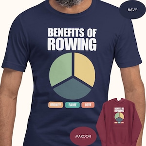 Shirt roeien cirkeldiagram sarcastisch, T-shirt roeier vriendje, grappig cadeau voor vader roeier, voordelen van roeien hoodie, sweatshirt roeier vriendin, grappig cadeau voor vader roeier