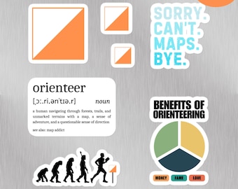 Orienteering Vinyl Sticker Pack: Funny Orienteer Gift