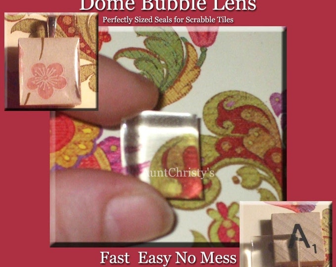 50 Premium Scrabble Tile 3D Epoxy Dome Bubble Lens Stickers Design Your