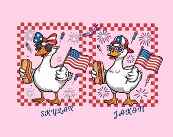 Patriotic Duck PNG: 4th of July Sublimation Design (Digital Download)
