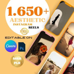 1650+ Faceless Aesthetic Videos for Instagram Reels, Minimalist Faceless Digital Marketing Video With Master Resell Rights, MRR & PLR, Canva