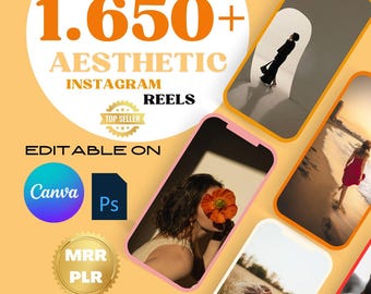1650+ Faceless Aesthetic Videos for Instagram Reels, Minimalist Faceless Digital Marketing Video With Master Resell Rights, MRR & PLR, Canva