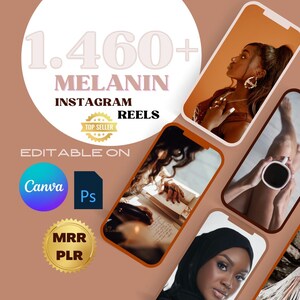 1460 + Faceless Aesthetic Melanin Videos Reels for Instagram and social media with Master Resell Rights MRR and Private Label Rights PLR DFY