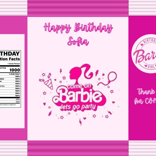 Barbie Chip Bag Template - Etsy