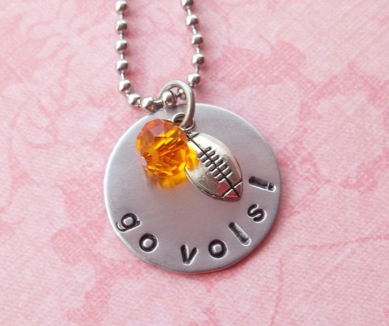 Hand Stamped Tennessee Vols Football Necklace image 2