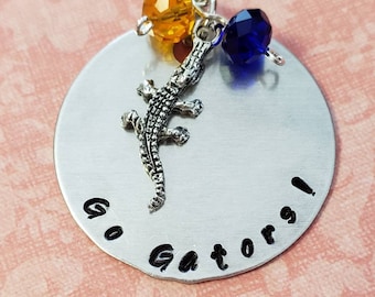 Hand Stamped Florida Gators Necklace