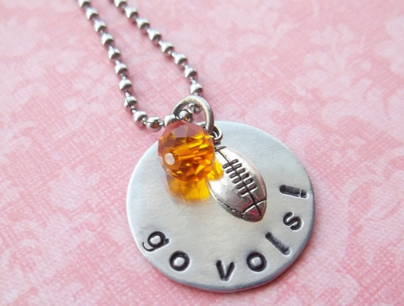 Hand Stamped Tennessee Vols Football Necklace image 5