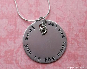 Handstamped Love You To The Moon And Back Necklace