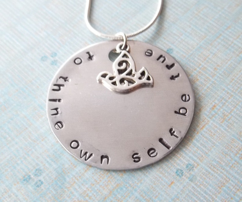 To Thine Own Self Be True Hand Stamped Necklace image 4