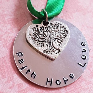 Hand Stamped Faith Hope Love Christmas Ornament image 2