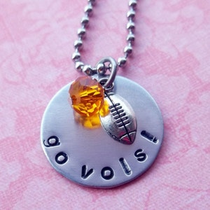 Hand Stamped Tennessee Vols Football Necklace image 1