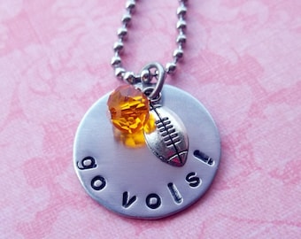 Hand Stamped Tennessee Vols Football Necklace