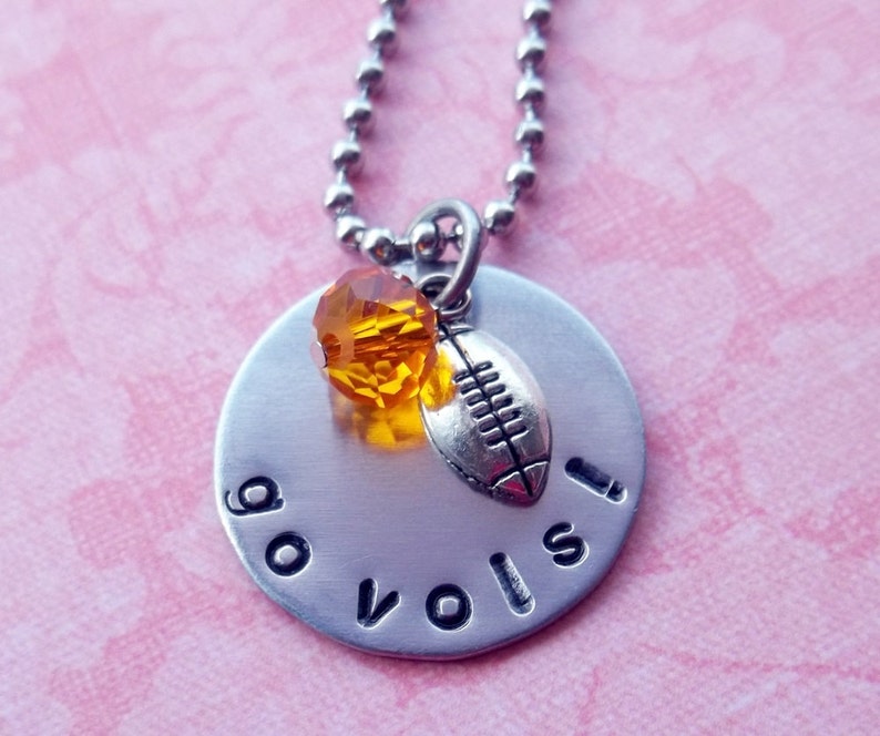 Hand Stamped Tennessee Vols Football Necklace image 1